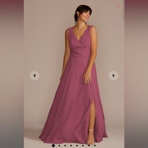 CELEBRATE DB STUDIO long chiffon surplice tank dress size 12 in color Chianti